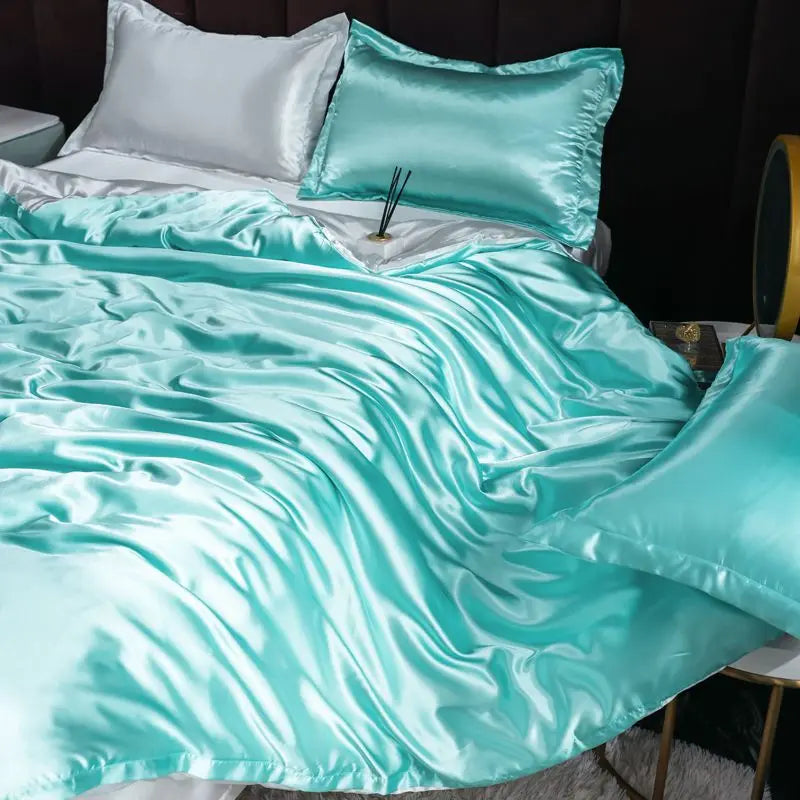 Ice Silk Duvet Cover Set