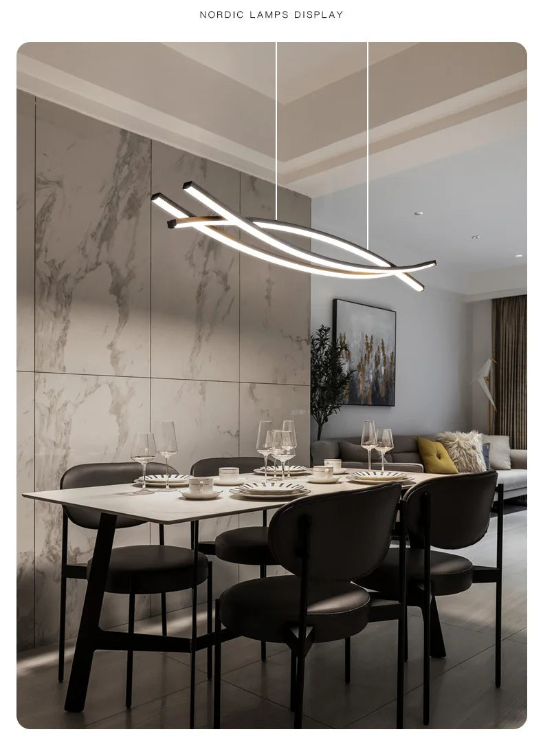 Modern Nordic Dining Chandelier – Luxury Long Bar Pendant