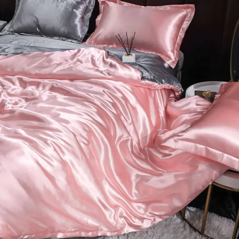 Ice Silk Duvet Cover Set