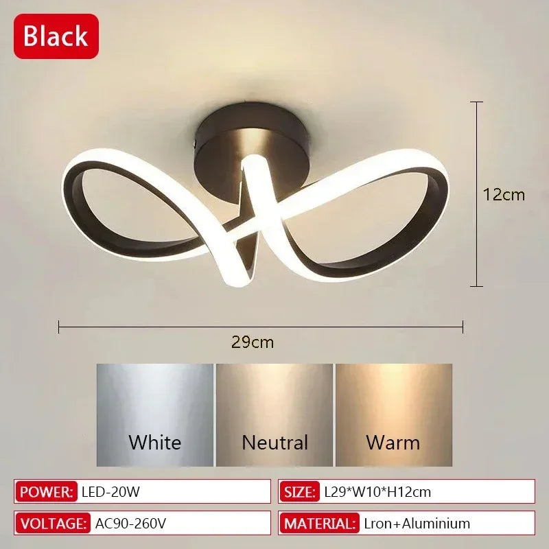 Modern LED Ceiling Light Black And White Color Forntrance Corridors Entryways Cloakrooms Balconies Indoor Decoration Lighting