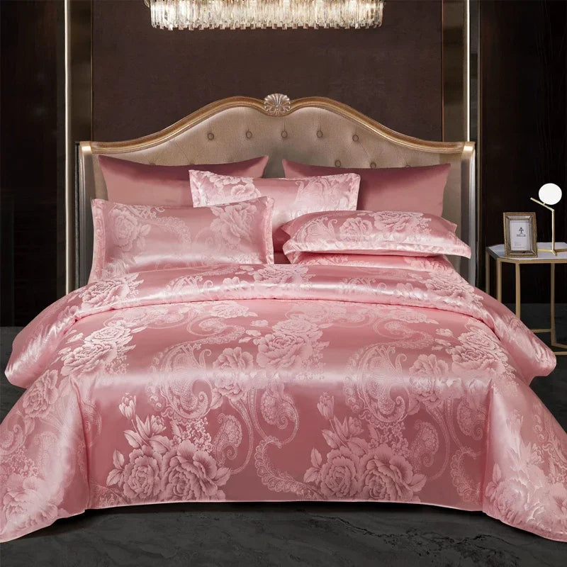 WOSTAR Luxury Satin Jacquard Duvet Cover Set