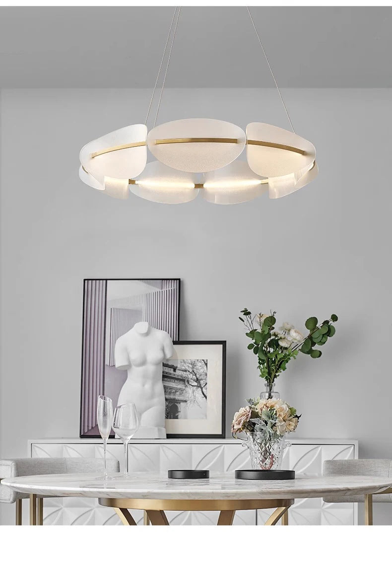Modern Acrylic Leaf LED Chandelier – Home Lighting