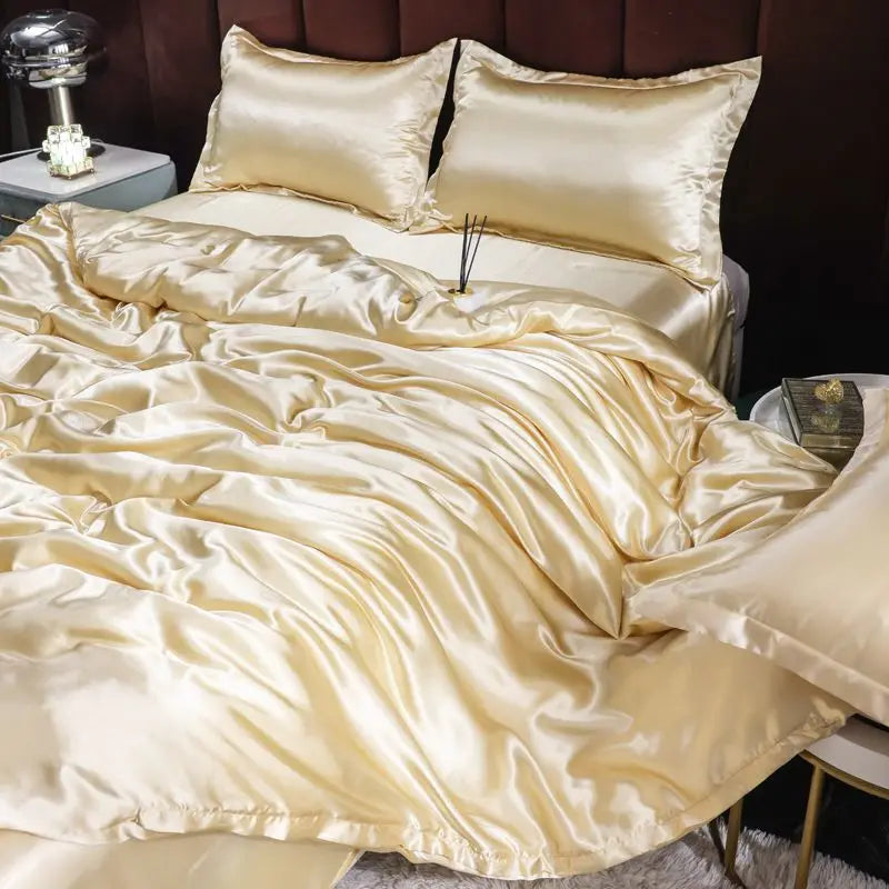 Ice Silk Duvet Cover Set