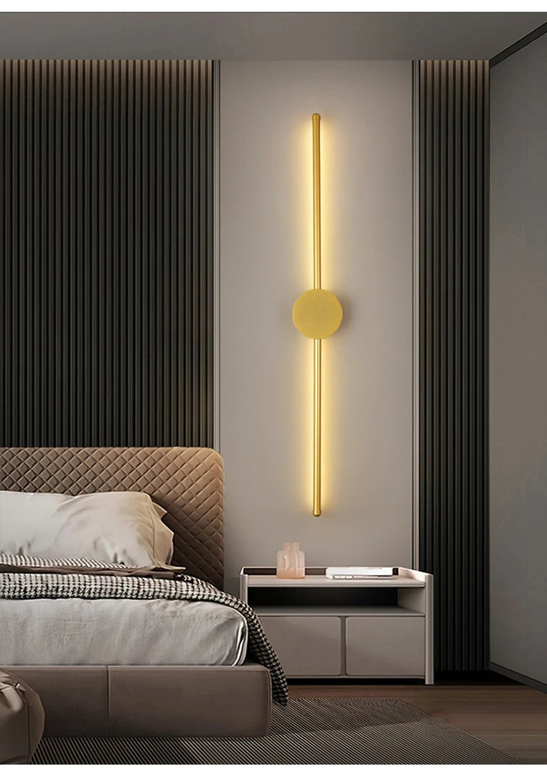 Wall Light Modern Long LED Light Black I-Shaped Wall Lamp Bedroom Living Room Corridor Interior Lighting Home Decor Lighting