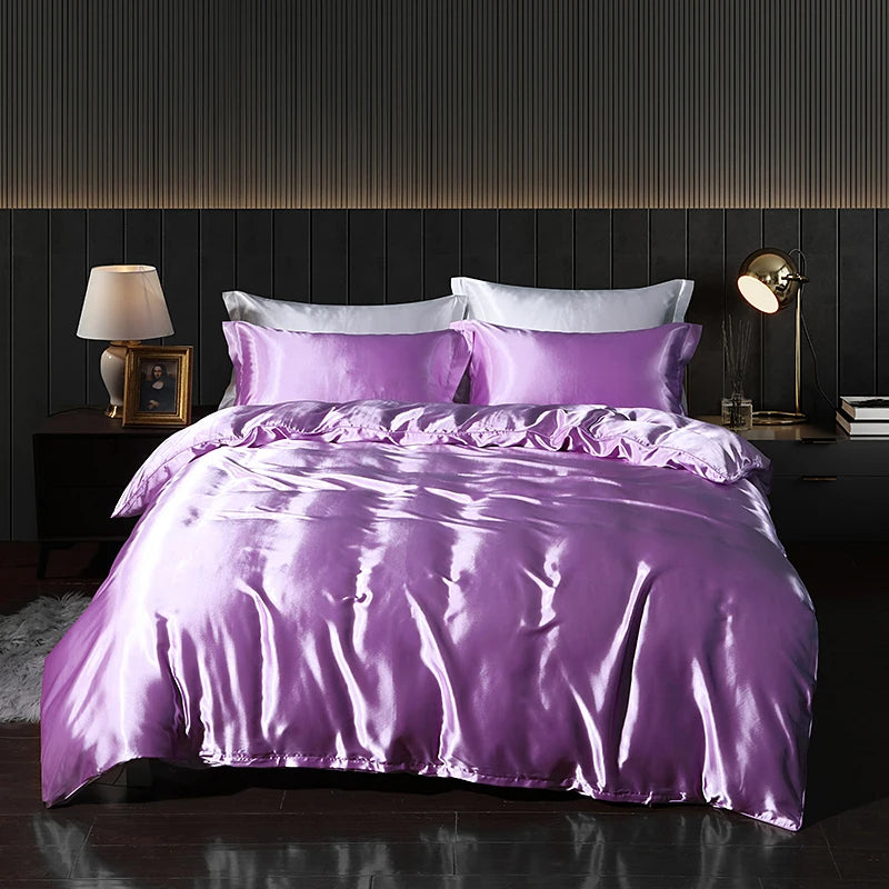 Luxury Satin Bedding Set - Duvet Cover & Fitted Sheet
