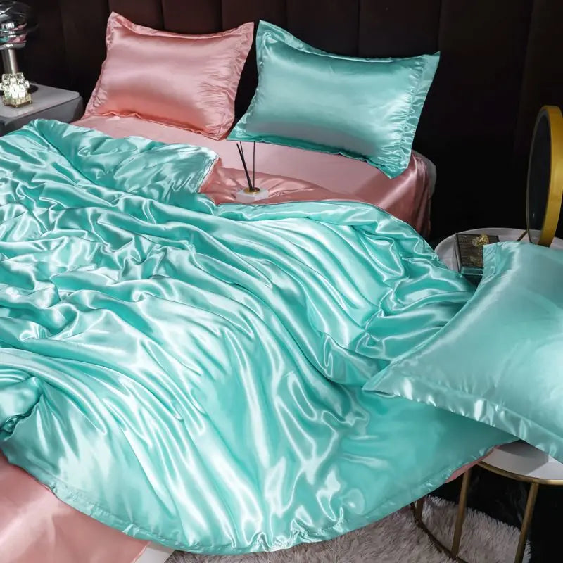 Ice Silk Duvet Cover Set