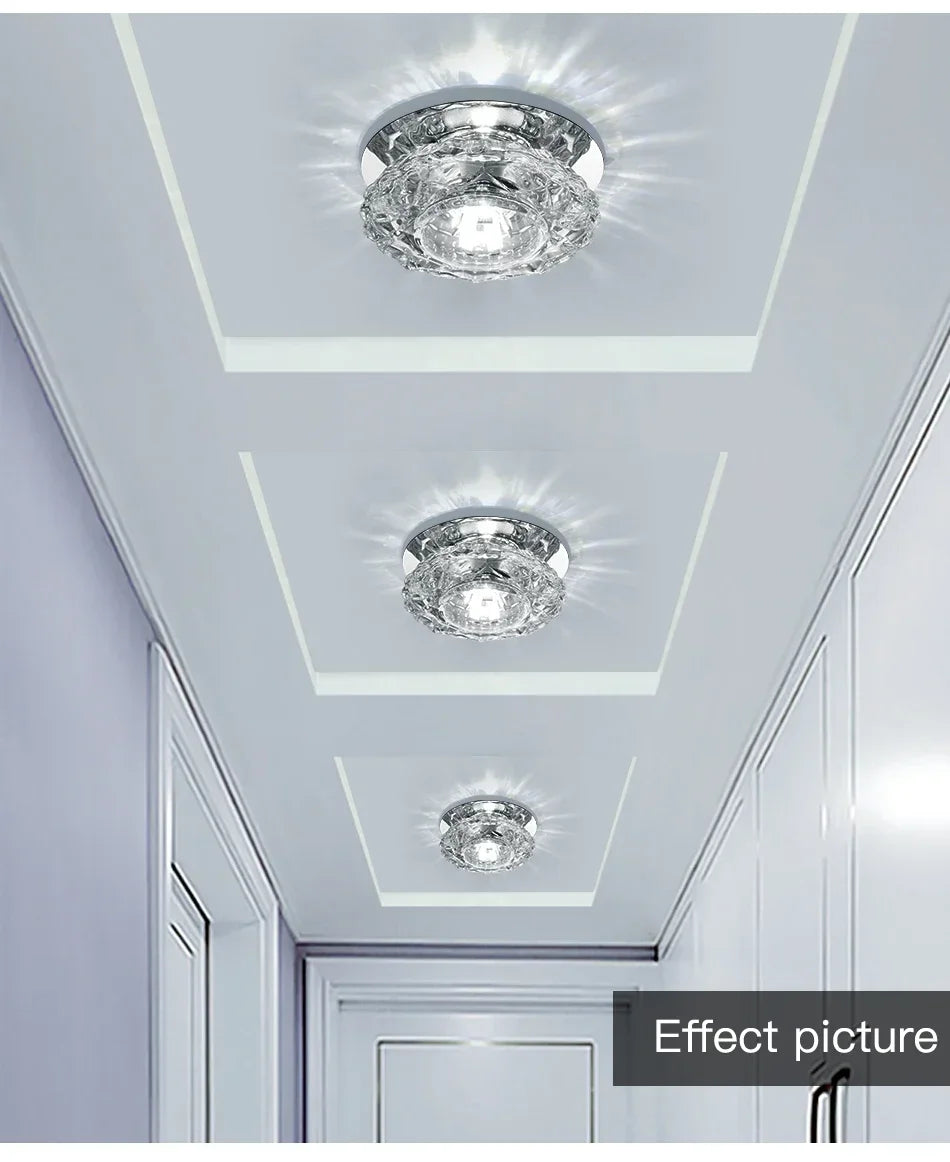 LED Crystal Embedded Ceiling Light – Elegant Home Decor