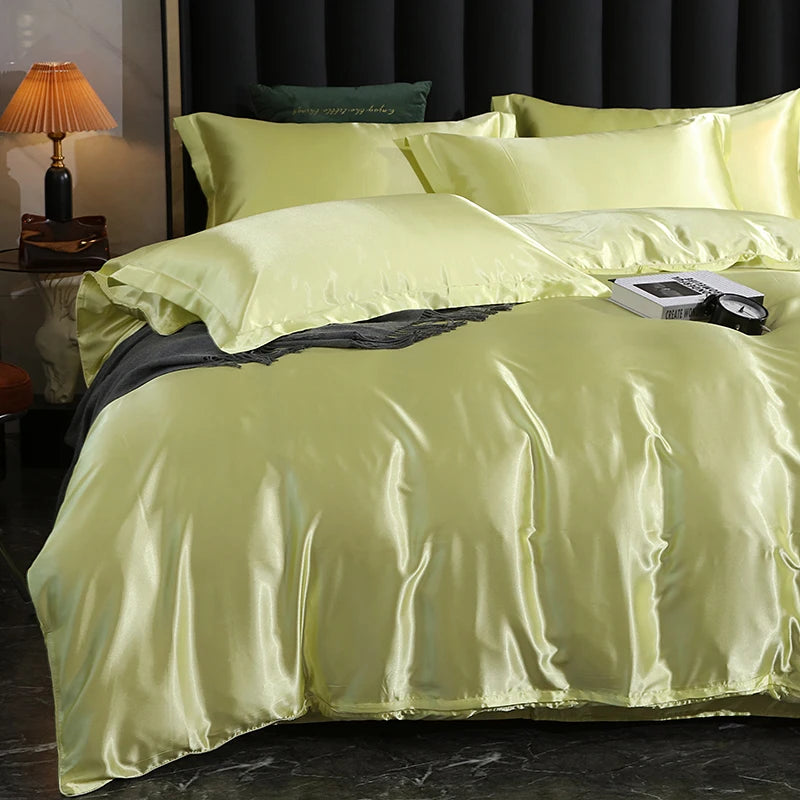 Luxury Satin Bedding Set - Duvet Cover & Fitted Sheet