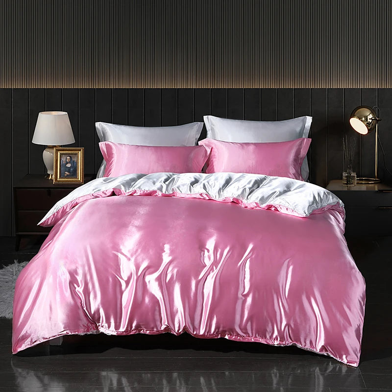 Luxury Satin Bedding Set - Duvet Cover & Fitted Sheet