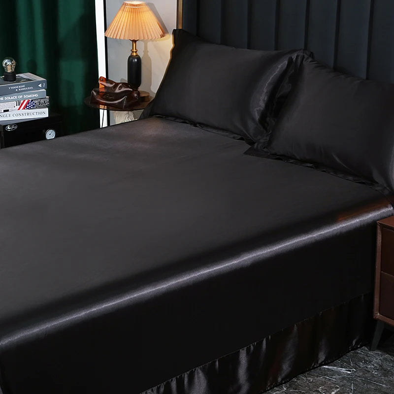 Silk Bedding Set - Black, Queen/King