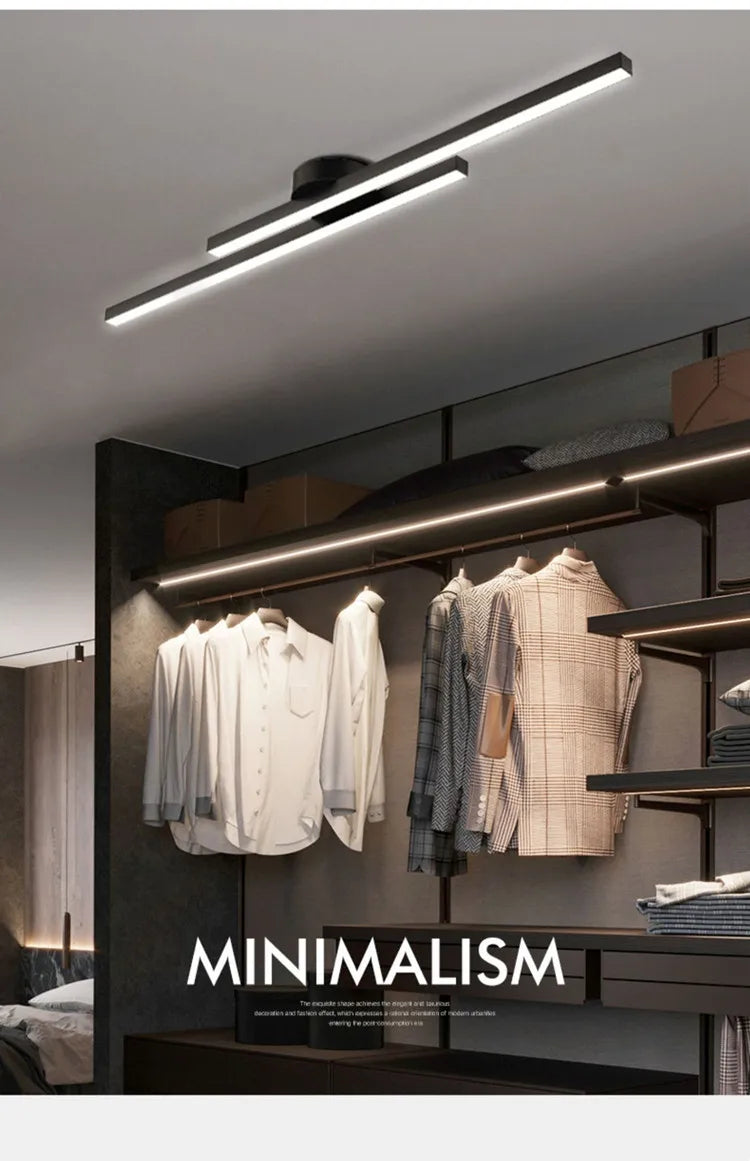 Modern Long Aluminum LED Ceiling Light – Creative Indoor Fixture