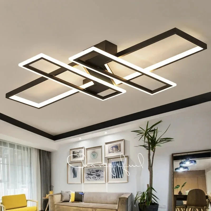 Modern LED Chandelier with Remote for Living Room & Bedroom