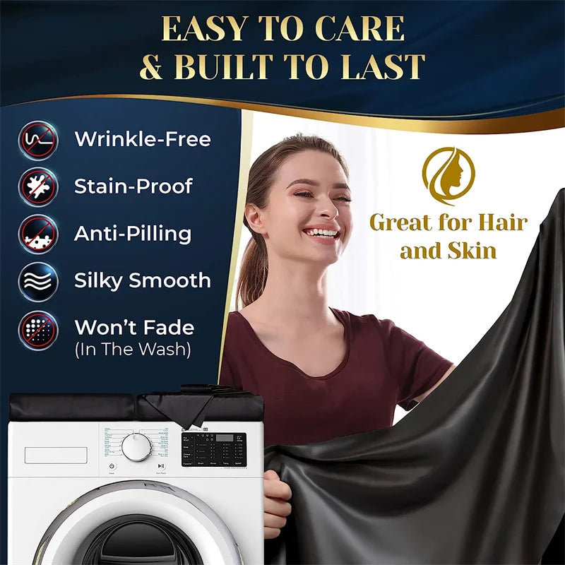 Silk Bedding Set - Black, Queen/King