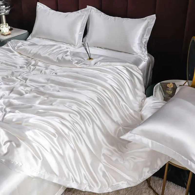 Ice Silk Duvet Cover Set