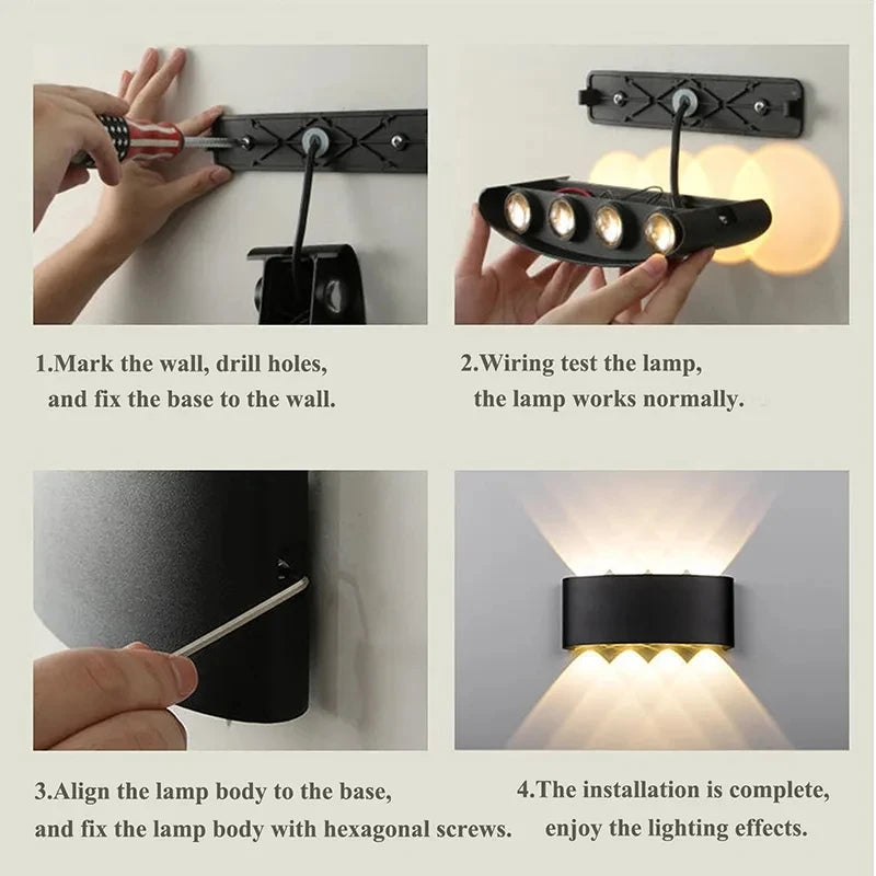 Waterproof LED Wall Lamp IP65 for Outdoor & Indoor Use
