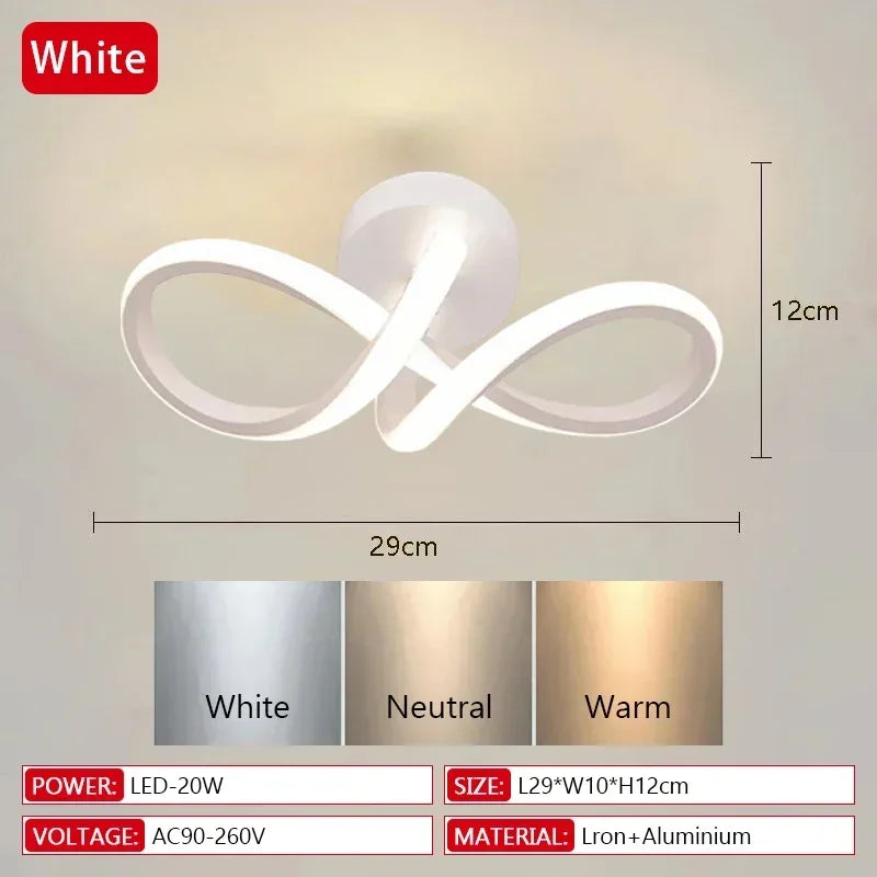 Black & White Modern LED Ceiling Light – Indoor Decor