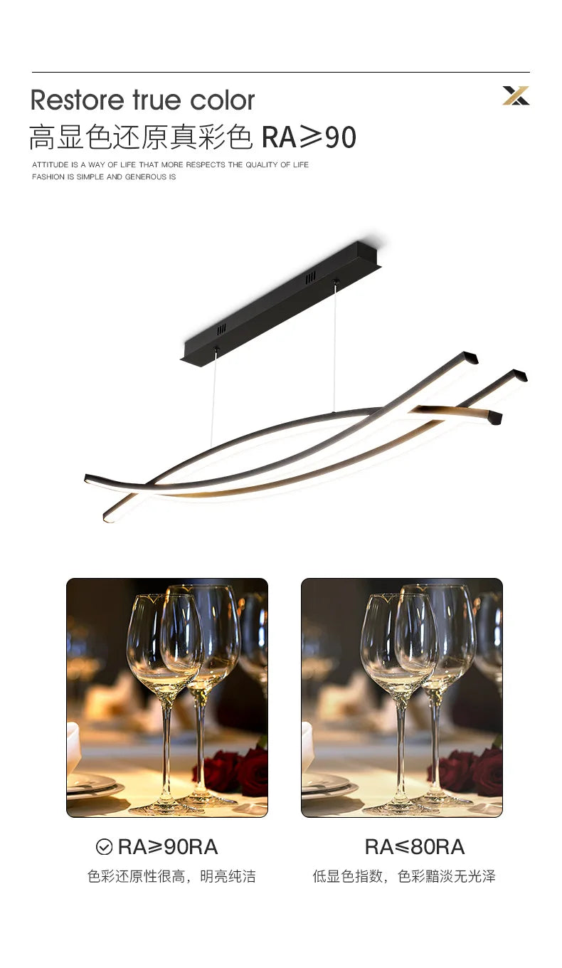 Modern Nordic Dining Chandelier – Luxury Long Bar Pendant