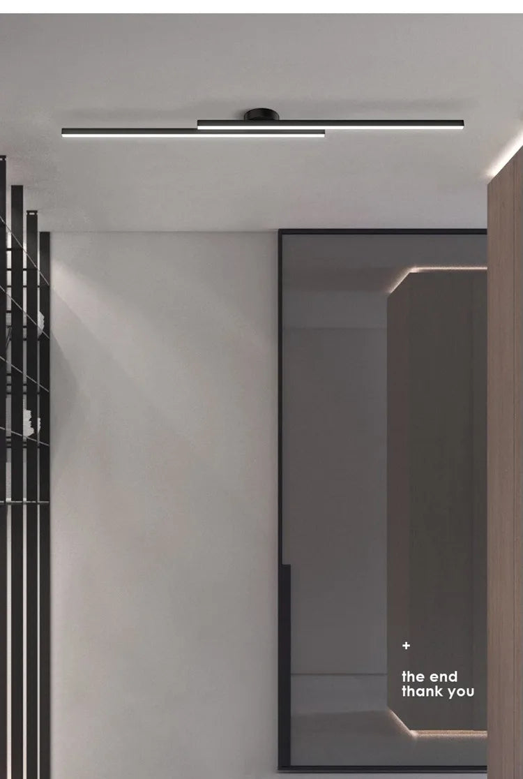 Modern Long Aluminum LED Ceiling Light – Creative Indoor Fixture