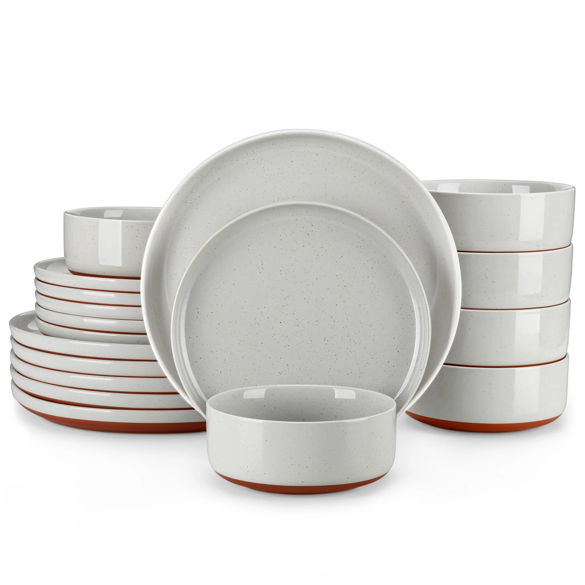 Malacasa Tara Stoneware Dinner Set - Layered Glaze, 18/36pc, 4 Colors
