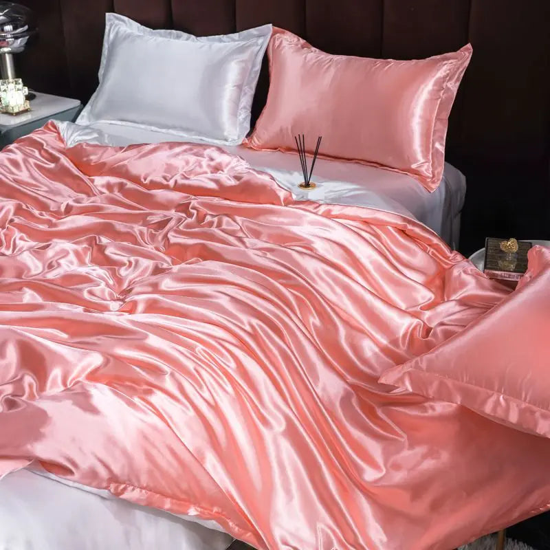 Ice Silk Duvet Cover Set