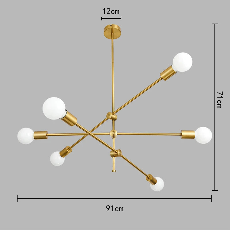 Modern LED Chandelier – Long Pole Design for Home Lighting