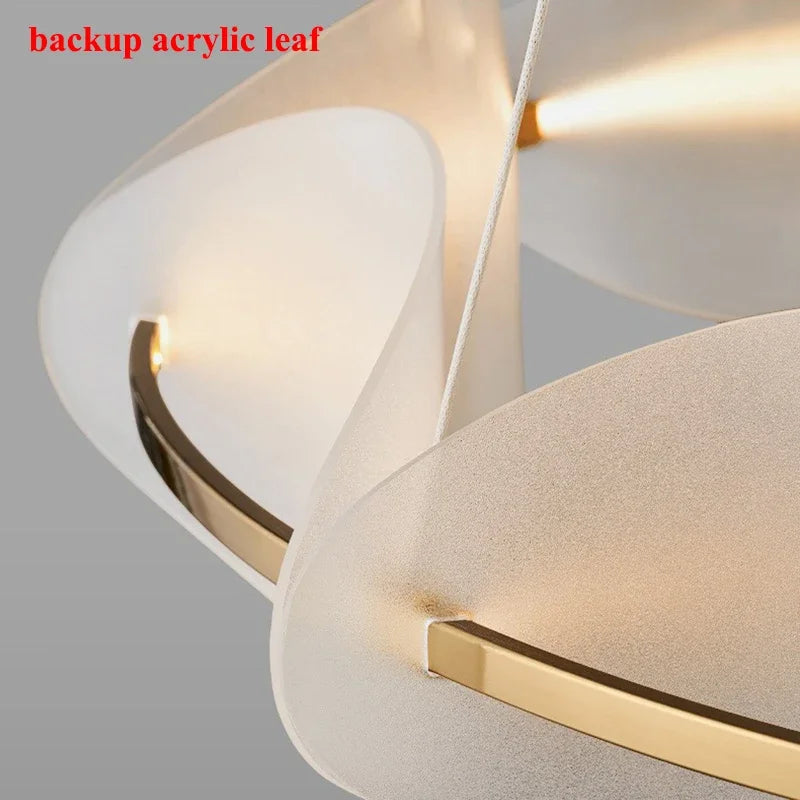 Modern Acrylic Leaf LED Chandelier – Home Lighting