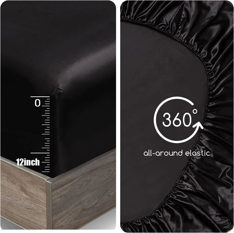 Silk Bedding Set - Black, Queen/King