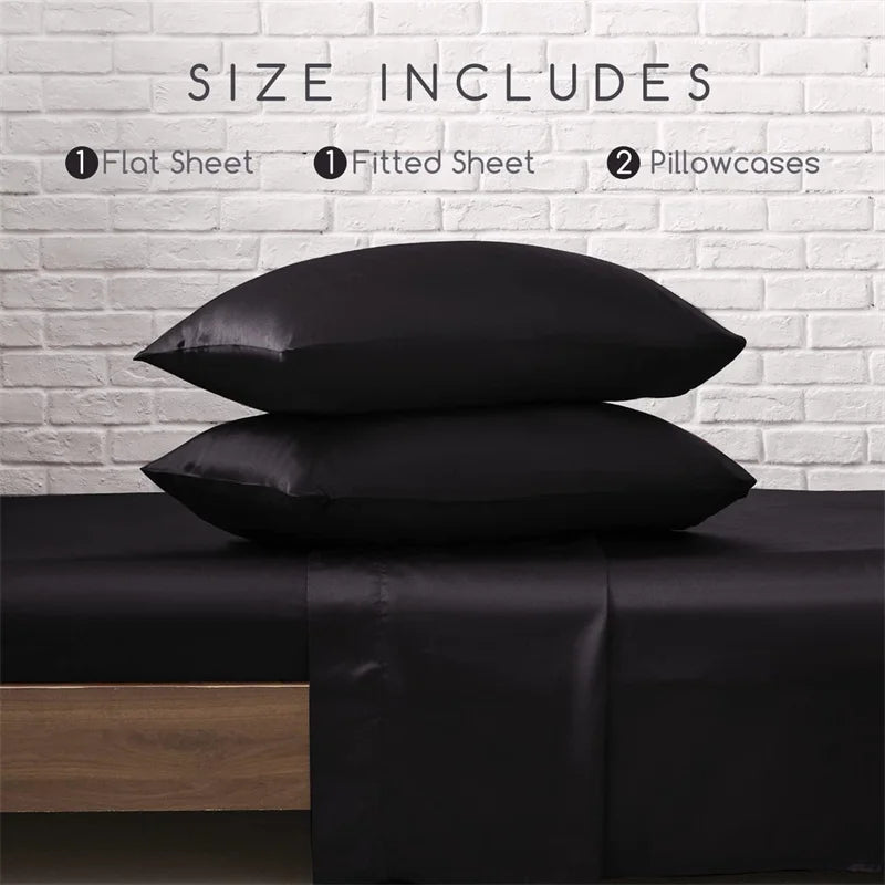Silk Bedding Set - Black, Queen/King