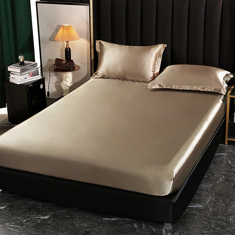 Luxury Satin Bedding Set - Duvet Cover & Fitted Sheet