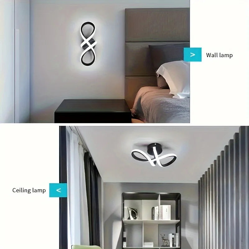 Black & White Modern LED Ceiling Light – Indoor Decor