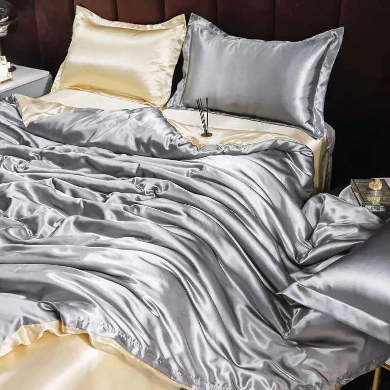 Ice Silk Duvet Cover Set