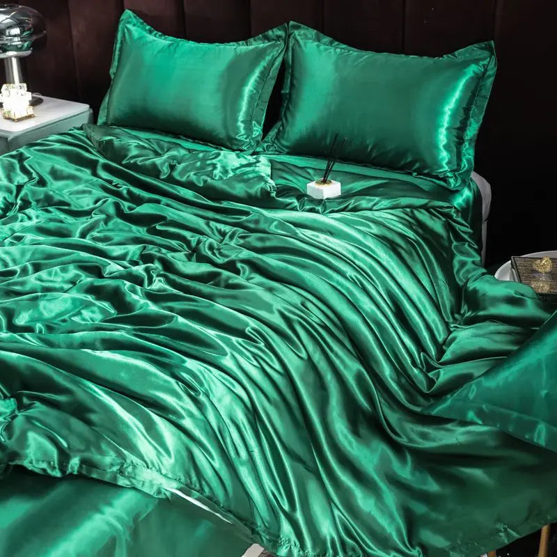 Ice Silk Duvet Cover Set