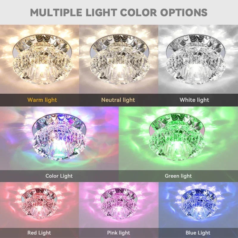 LED Crystal Embedded Ceiling Light – Elegant Home Decor