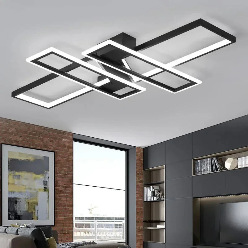 Modern LED Chandelier with Remote for Living Room & Bedroom