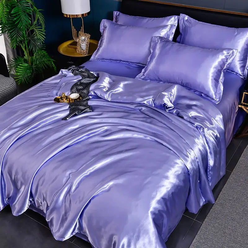 Ice Silk Duvet Cover Set
