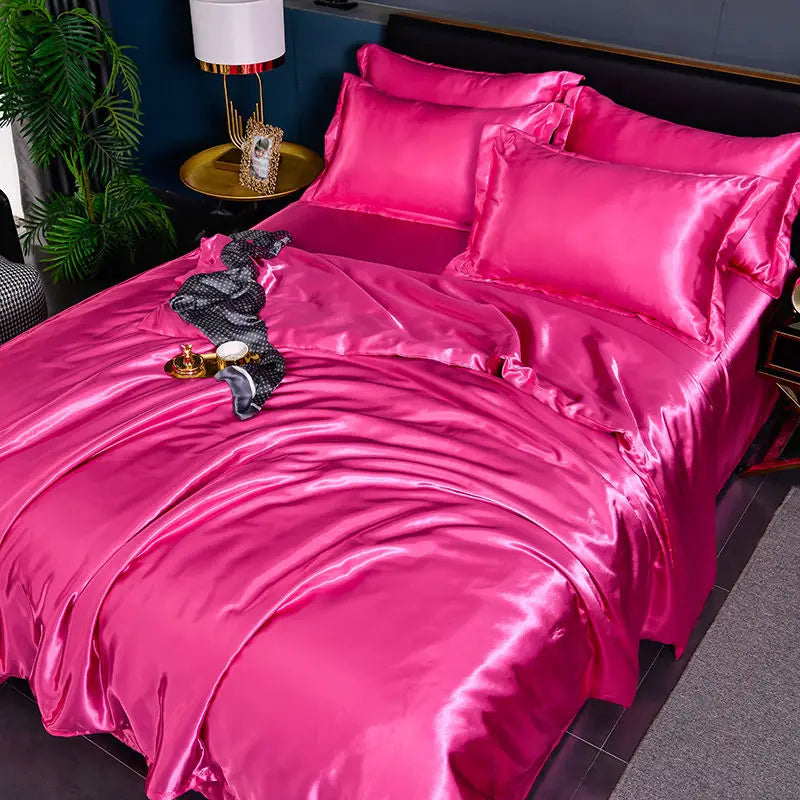Ice Silk Duvet Cover Set