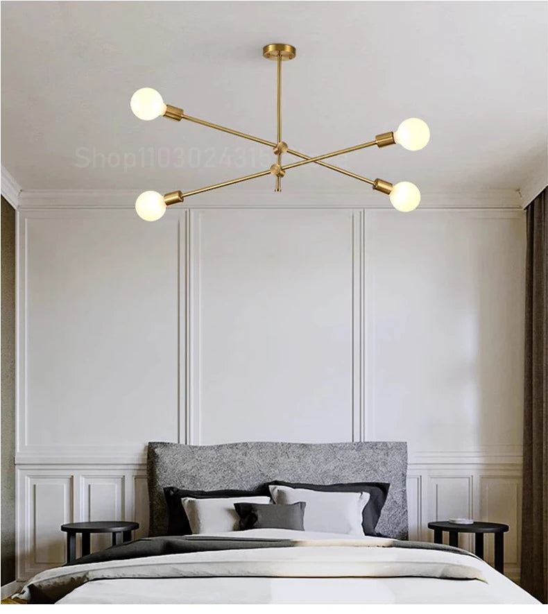 Modern LED Chandelier – Long Pole Design for Home Lighting
