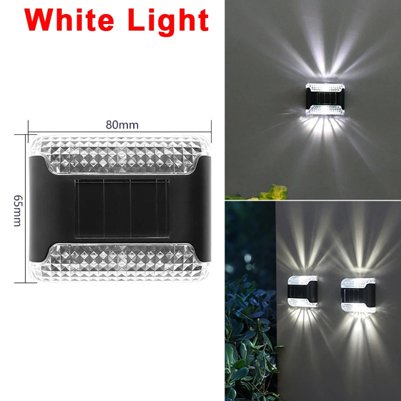 LED Solar Wall Lamp Waterproof Solar Light Up And Down Luminous Lighting For Outdoor Garden Fence Stairs Decoration Solar Lamp