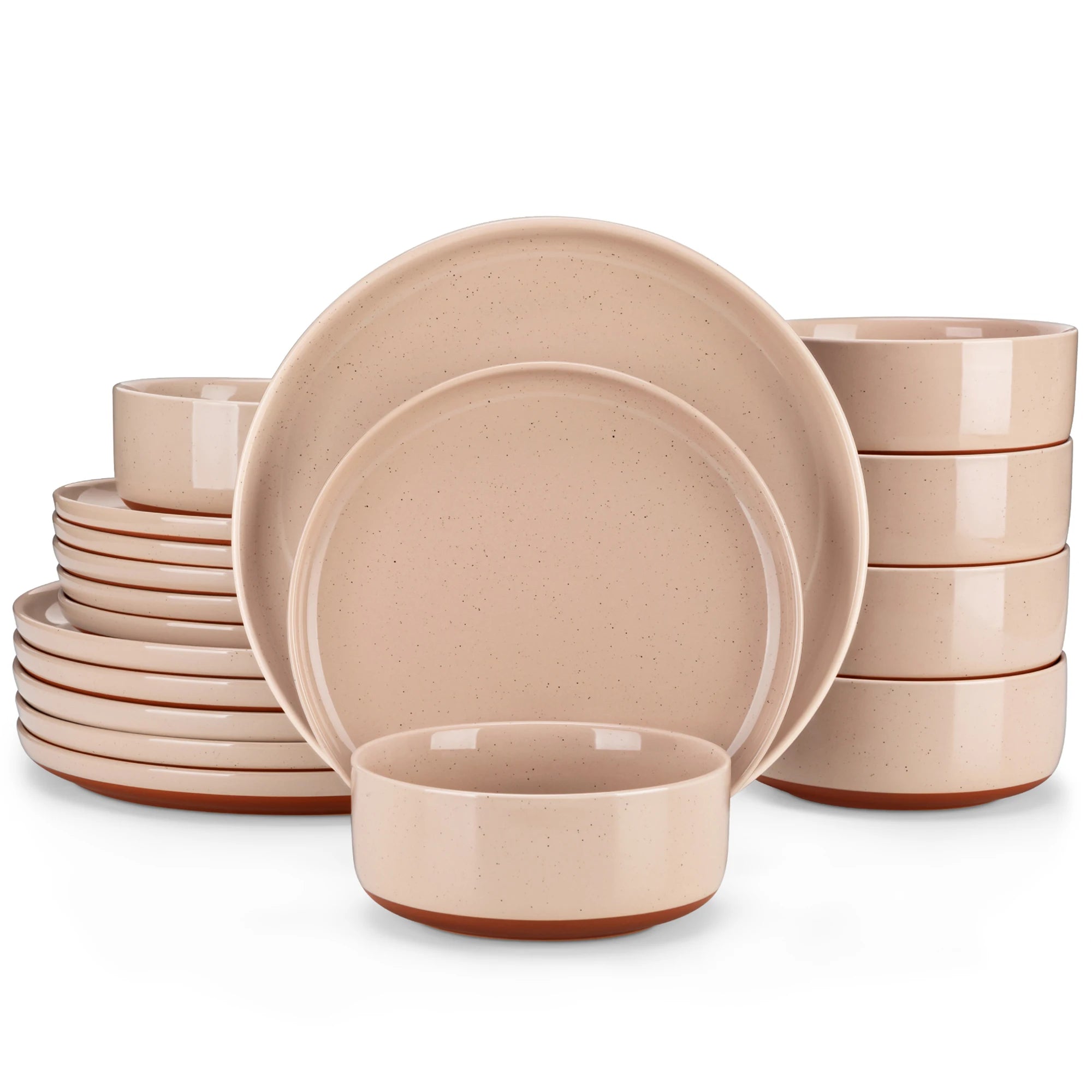 Malacasa Tara Stoneware Dinner Set - Layered Glaze, 18/36pc, 4 Colors