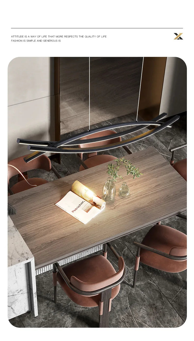 Modern Nordic Dining Chandelier – Luxury Long Bar Pendant
