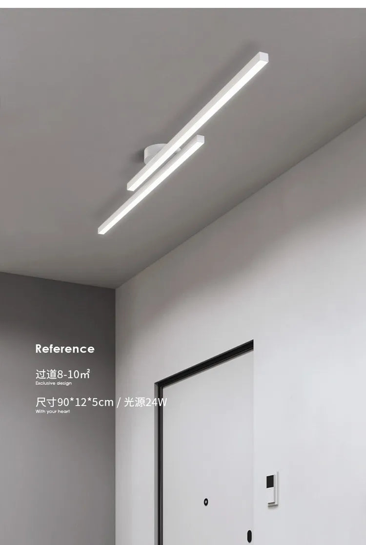 Modern Long Aluminum LED Ceiling Light – Creative Indoor Fixture